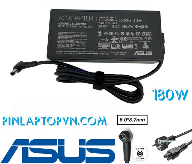 Sạc laptop Asus 20V - 9A - 180W Chân kim to 6.0 x 3.7 mm