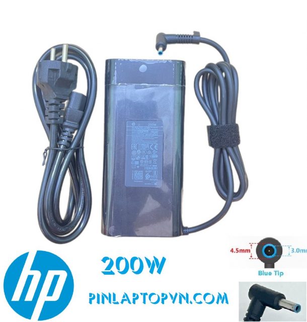 Sạc Laptop HP 19.5V - 10.3A - 200W Chân xanh 4.5 x 3.0 mm