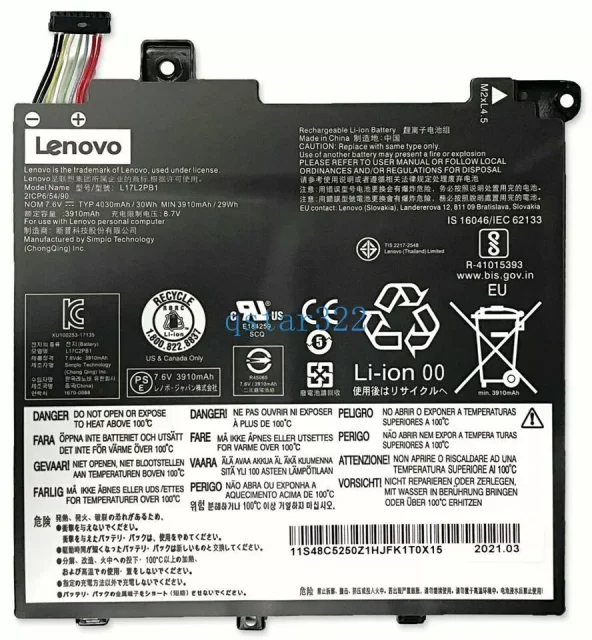 Pin laptop Lenovo L17C2PB1 L17C2PB2 L17L2PB1